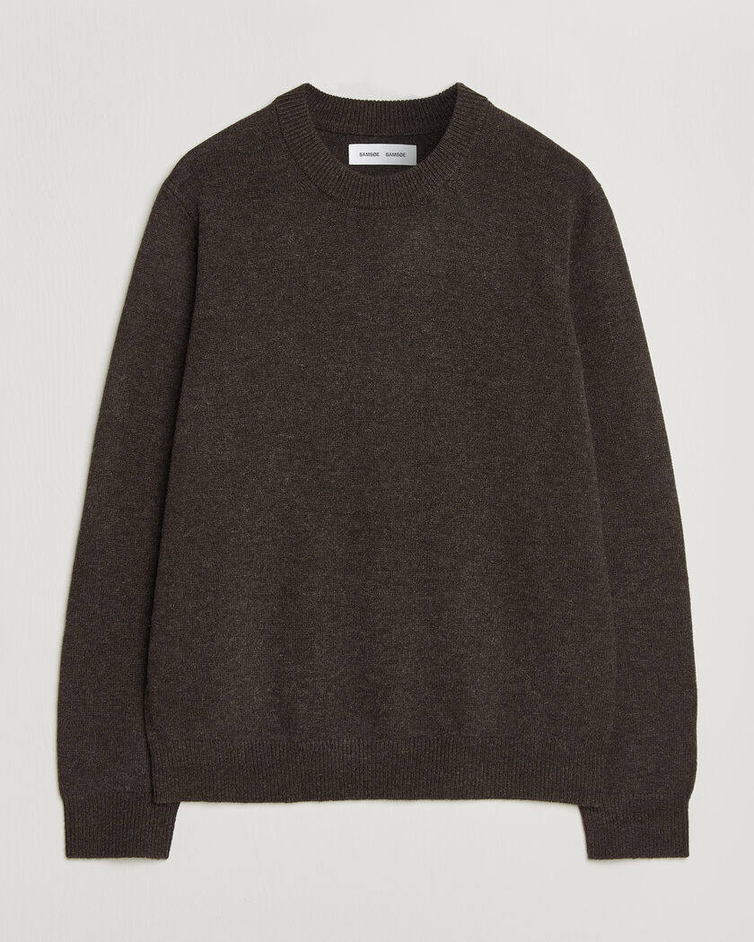 Samsøe Samsøe Isak Knitted Crew Neck Delicioso – Marron