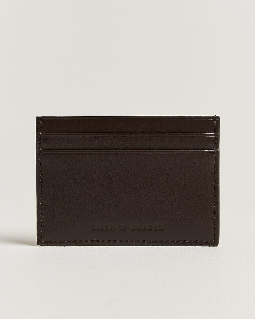 Tiger of Sweden Wake Leather Card Holder Dark Brown – Marron