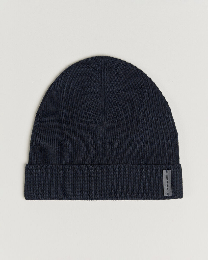 Tiger of Sweden Caldu Wool Beanie Light Ink – Bleu