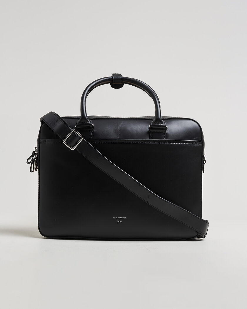 Tiger of Sweden Bosun Smooth Leather Briefcase Black – Noir