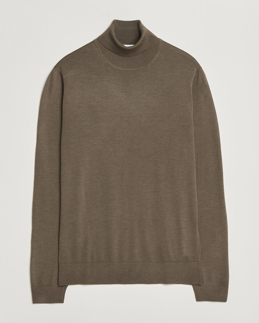 Tiger of Sweden Nevile Extra Fine Merino Polo Aged Timber – Marron