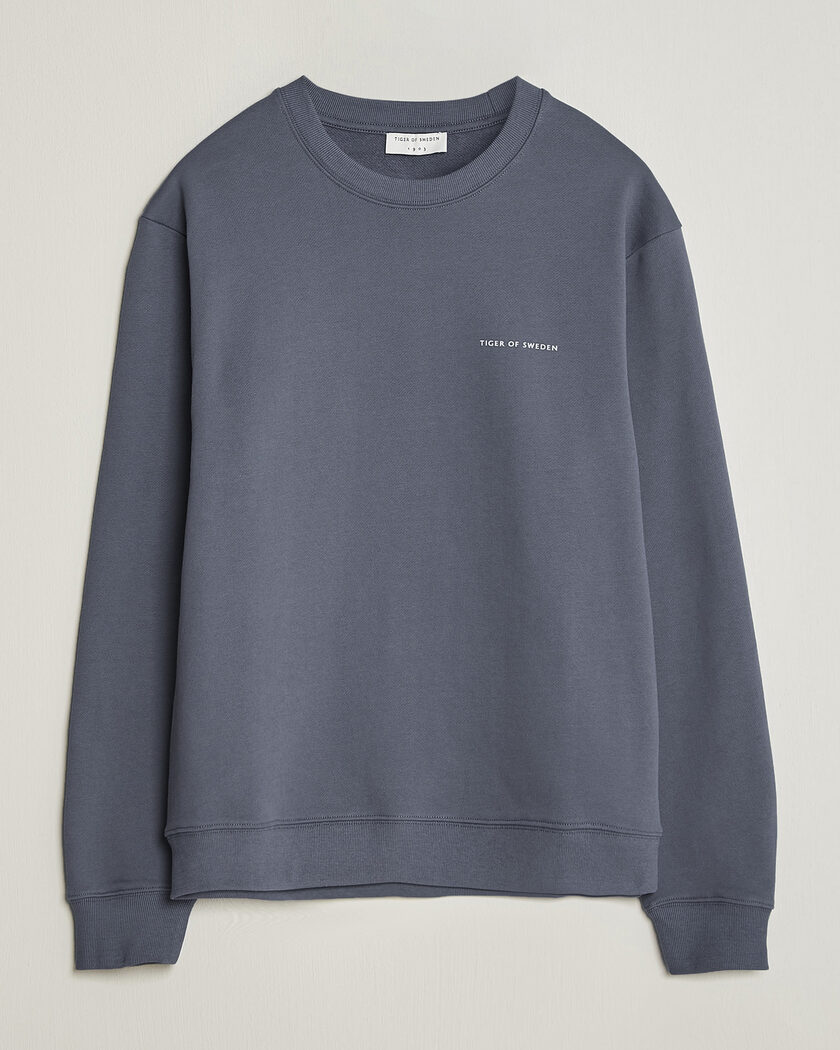 Tiger of Sweden Emerson Crew Neck Sweatshirt Iron Haze – Bleu