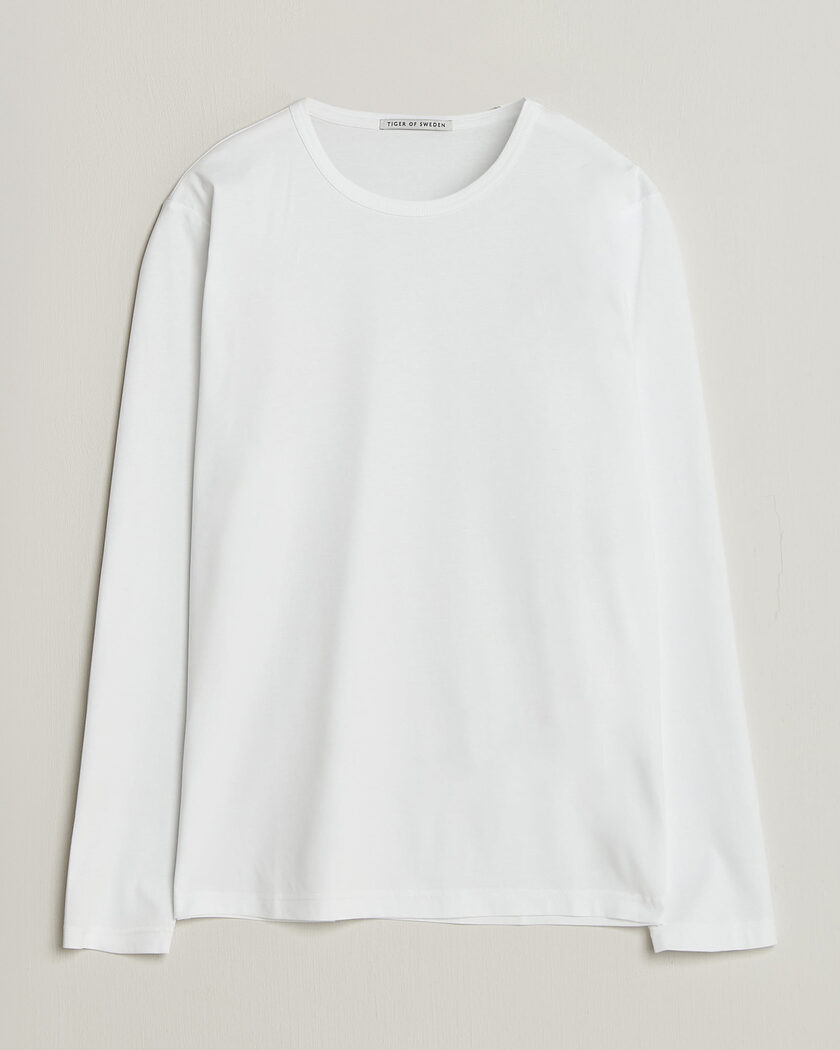 Tiger of Sweden Olaf Mercerized Cotton Long Sleeve T-Shirt Pure White – Blanc