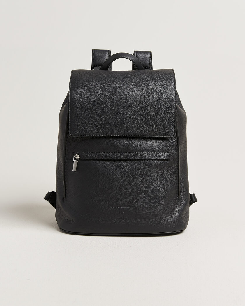 Tiger of Sweden Vuntir Grained Leather Backpack Black – Noir