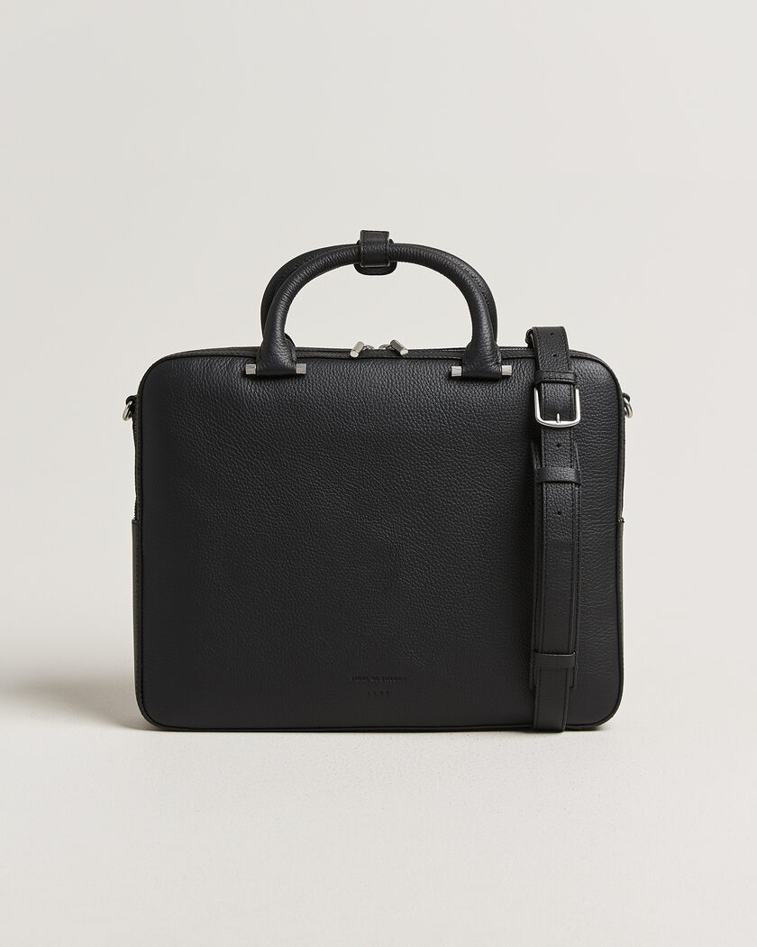 Tiger of Sweden Valise Grained Leather Briefcase Black – Noir