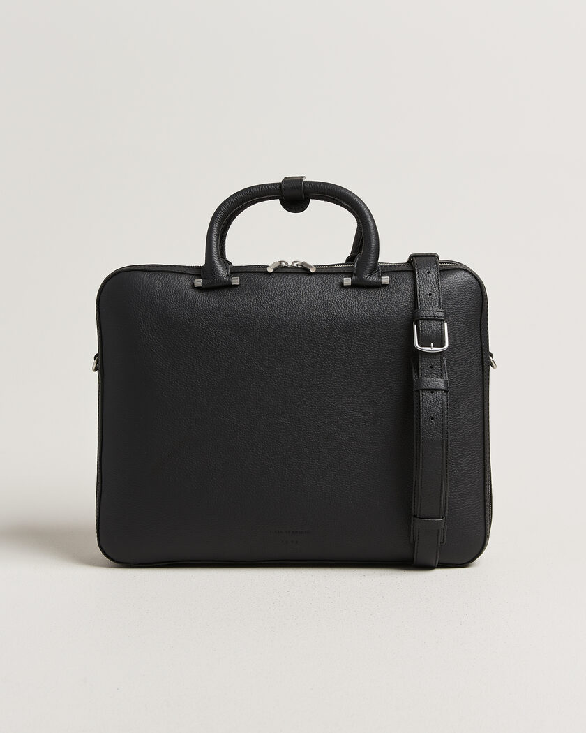 Tiger of Sweden Valise Grained Leather Double Zip Briefcase Black