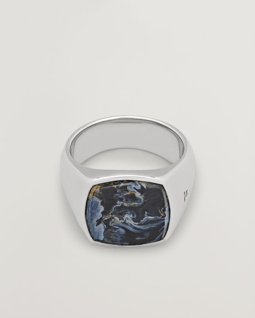 Tom Wood Cushion Pietersite Ring Silver – Argent