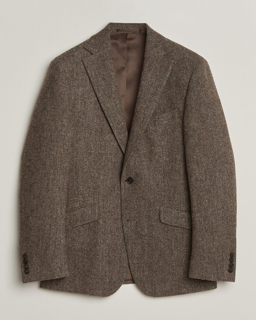 Walker Slater Edward Shetland Wool Donegal Blazer Tobacco – Marron