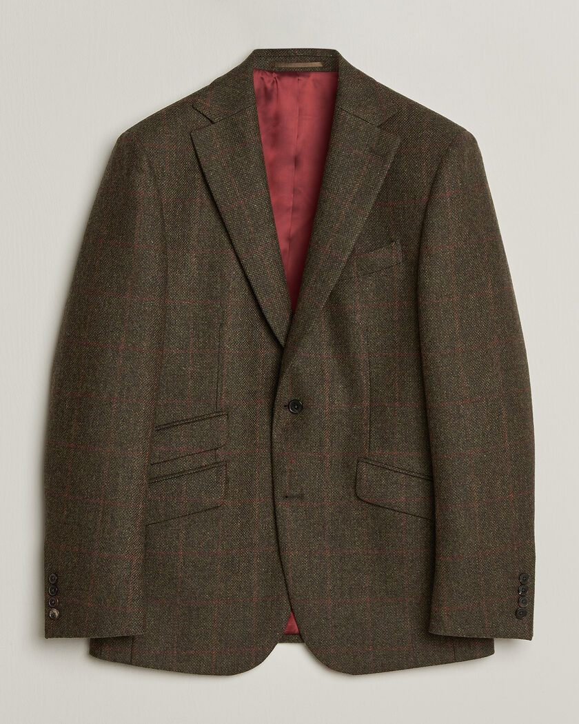Walker Slater Edward Lambswool Windowpane Blazer Green – Vert