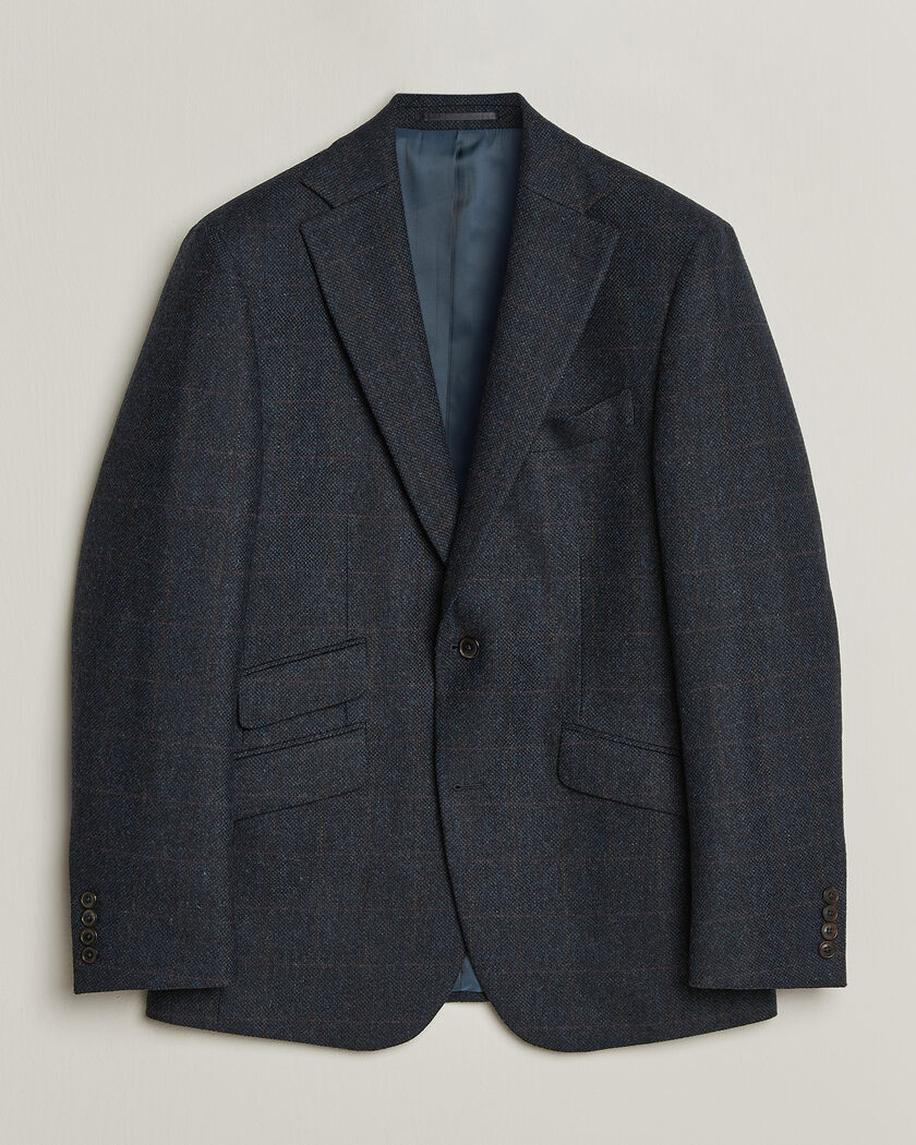 Walker Slater Edward Lambswool Windowpane Blazer Navy – Bleu