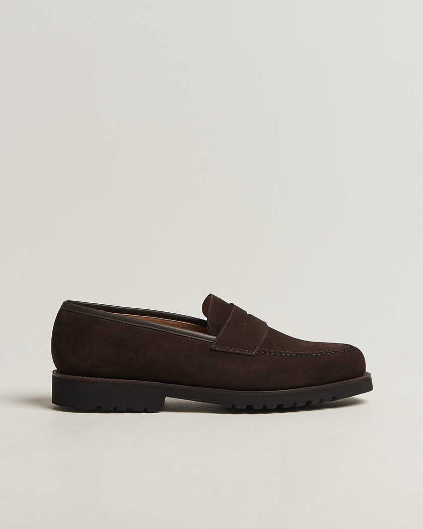 Crockett & Jones Boston 2 VI-Lite Loafer Dark Oak Suede – Marron