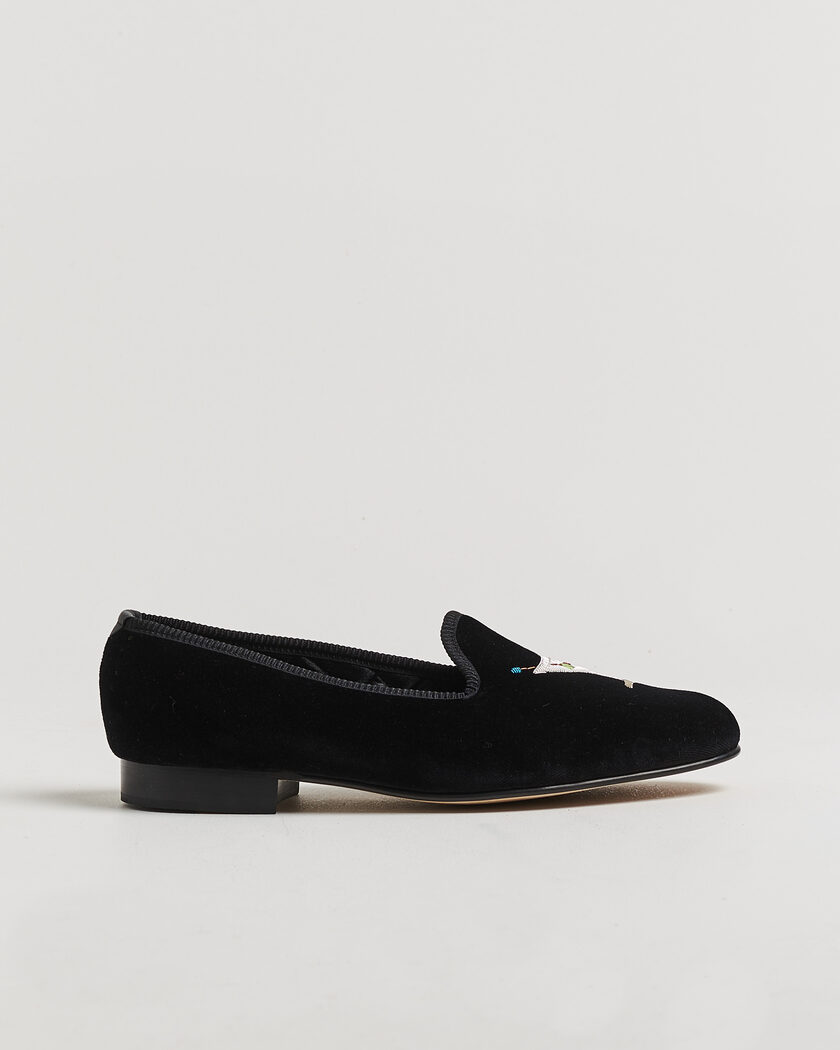 Bowhill & Elliott Martini Venetian Pump Black Velvet – Noir