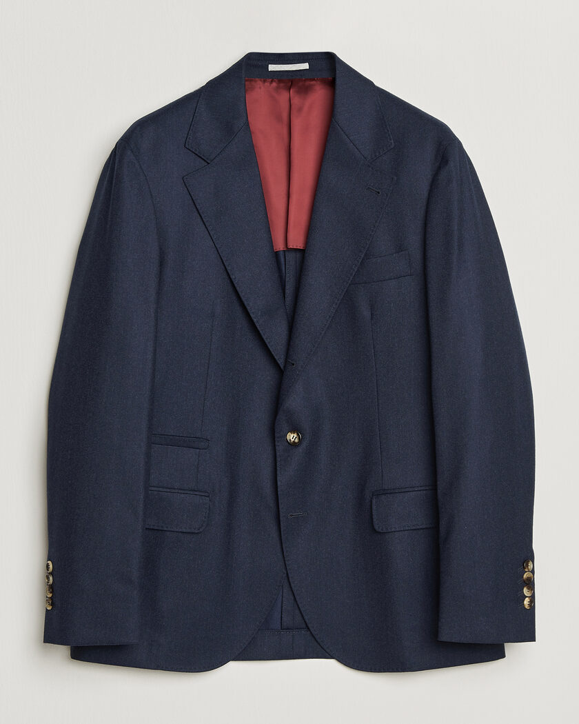 Brunello Cucinelli Wool Flannel Blazzer Navy – Bleu
