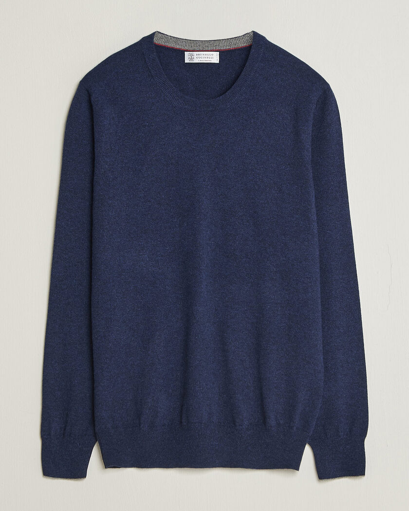 Brunello Cucinelli 2 Ply Cashmere Pullover Marine – Bleu