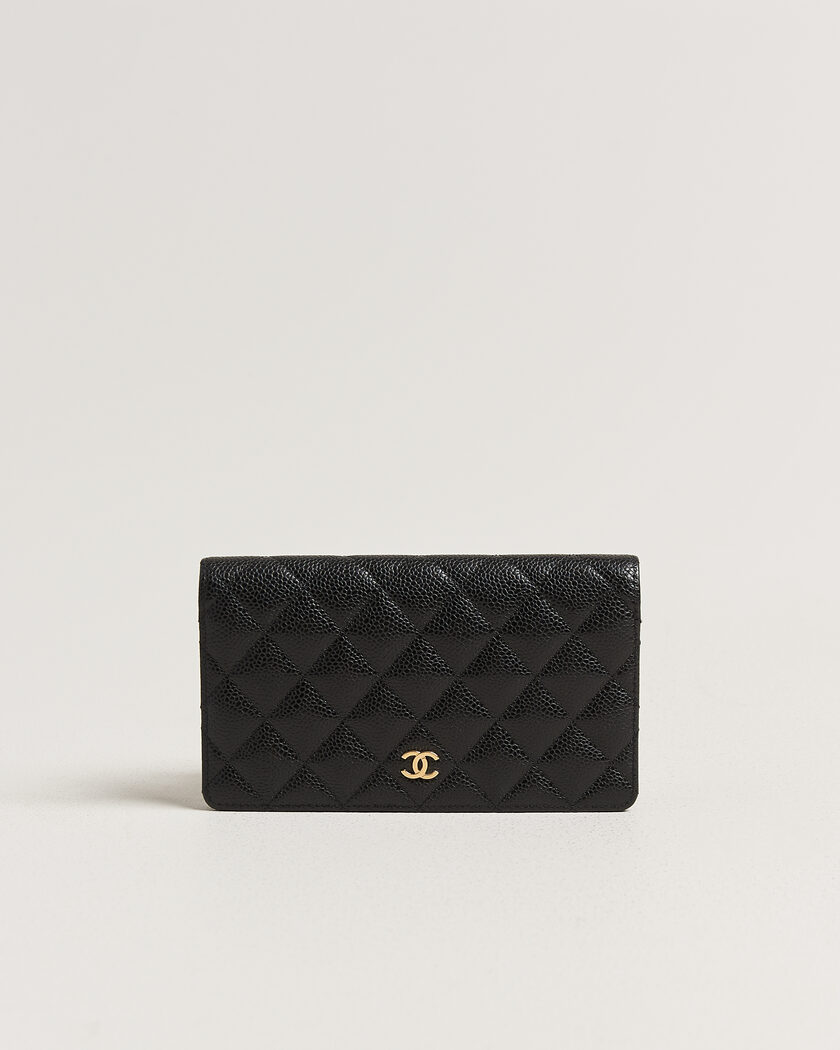 Chanel Pre-Owned Classic Bifold Wallet Caviar Leather Black – Noir