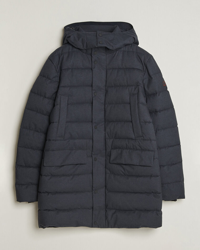 Save The Duck Byrne Padded Flannel Coat Navy Blue Melange – Bleu