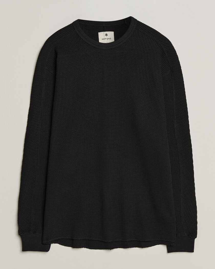 Snow Peak Heavyweight Waffle Pullover Black – Noir
