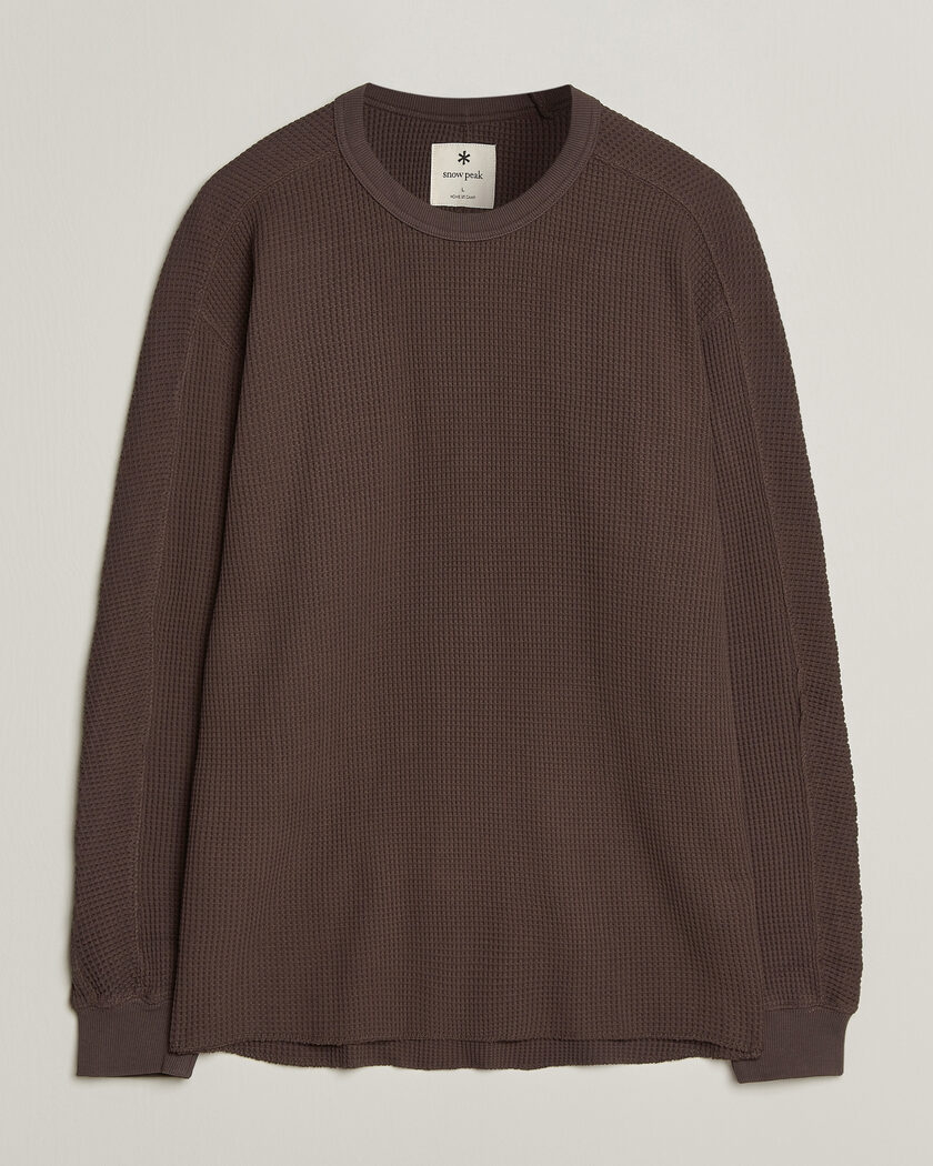 Snow Peak Heavyweight Waffle Pullover Dark Brown – Marron