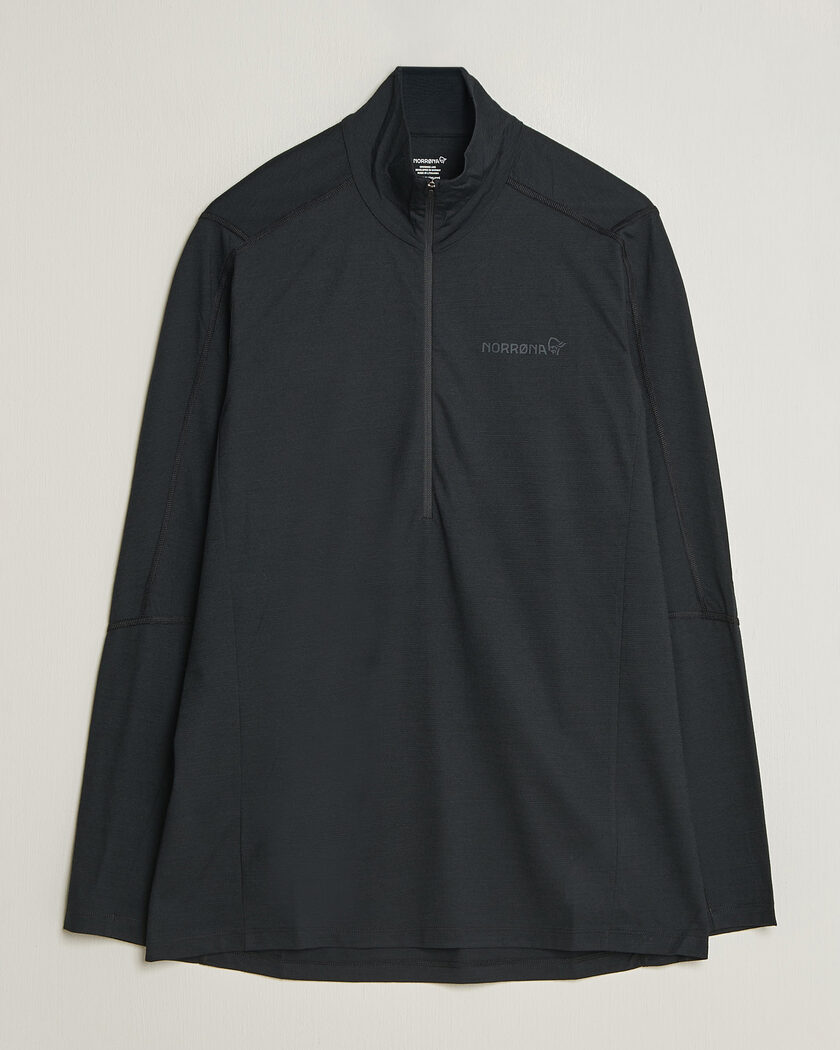 Norrøna Falketind Equalizer Wool Zip Neck Caviar Black – Noir
