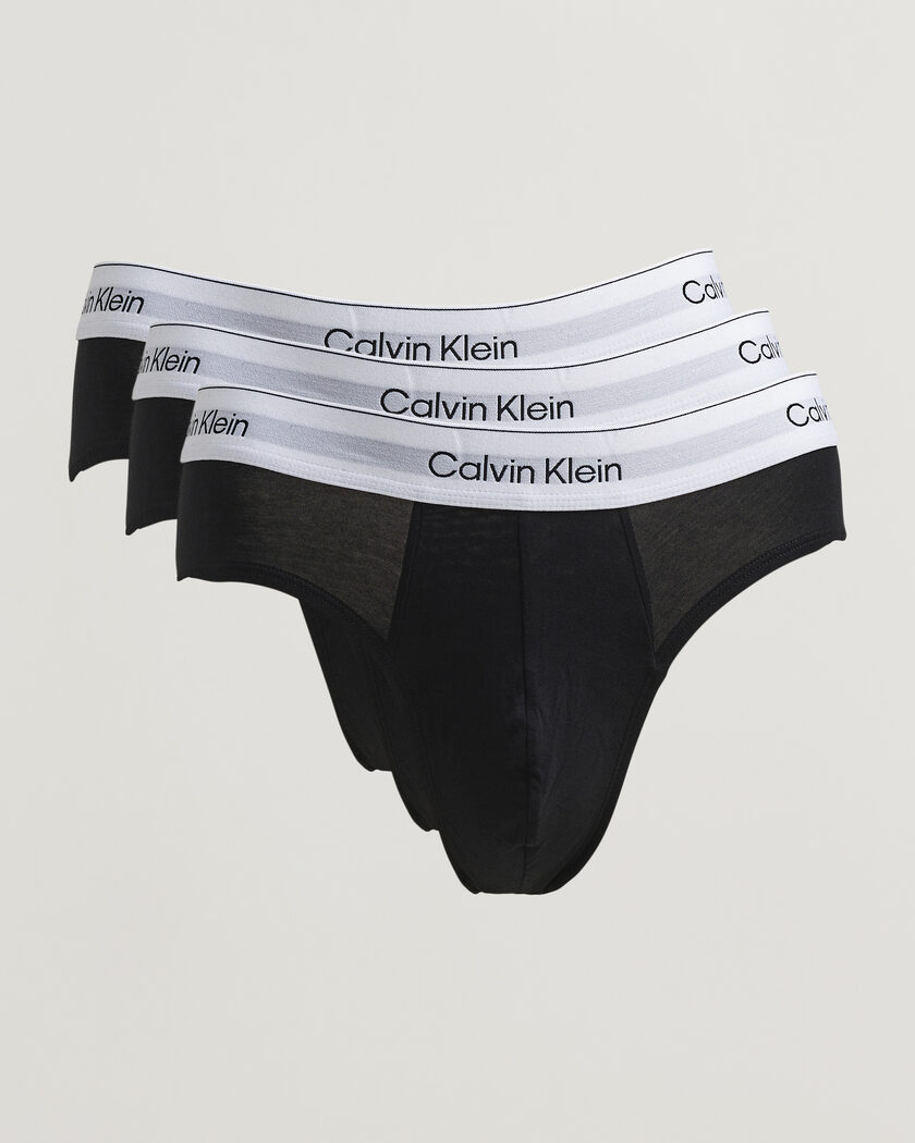 Calvin Klein 3-Pack Icon Cotton Stretch Hip Brief Black – Noir
