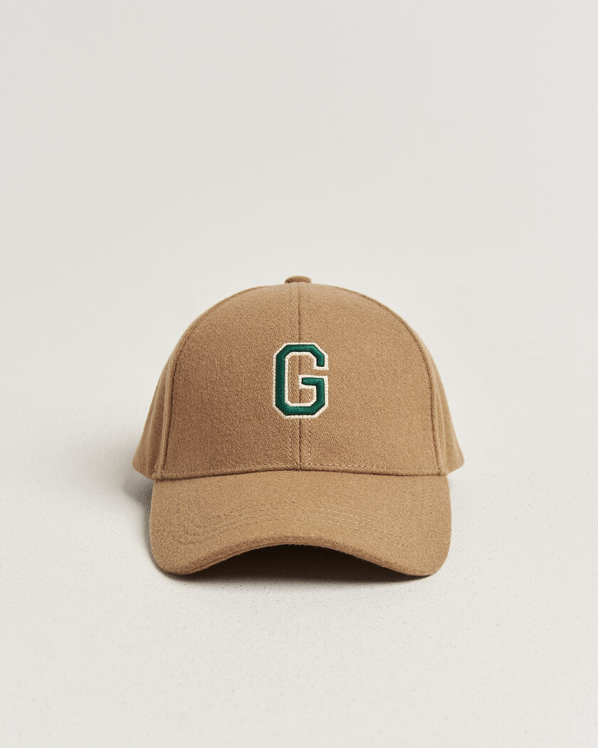 Gant G Badge Wool Melton Cap Autumn Yellow – Marron