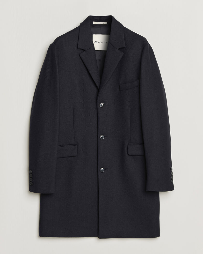 Gant Classic Wool/Cashmere Coat Evening Blue – Bleu