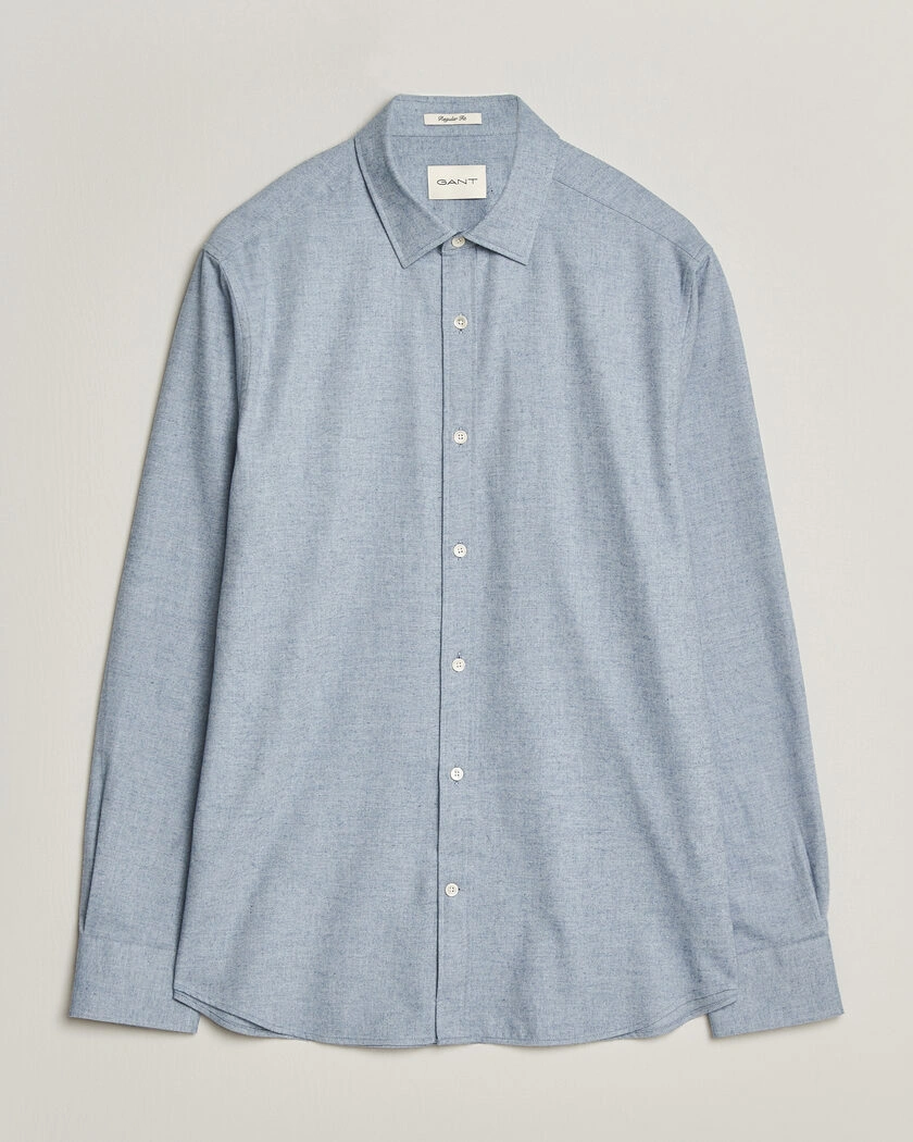 Gant Regular Fit Flannel Shirt Light Blue Melange – Bleu