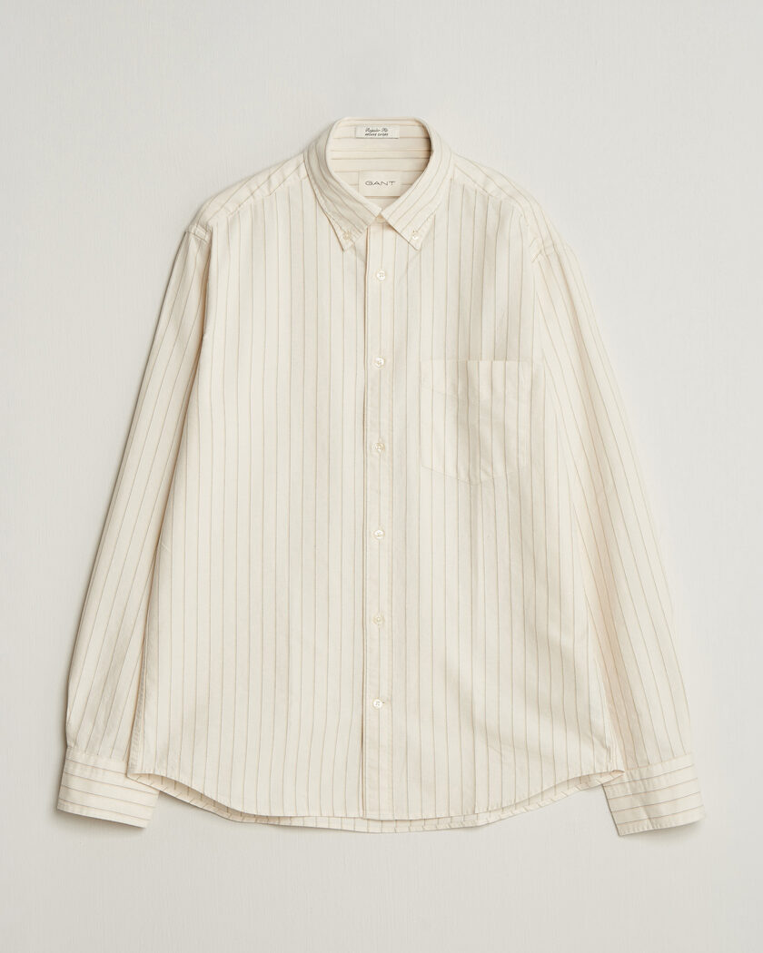 Gant Regular Fit Archive Oxford Striped Shirt Cream – Blanc