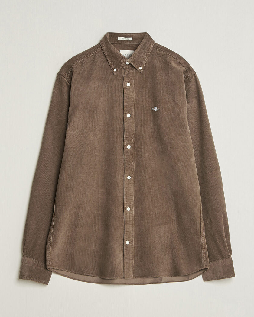 Gant Regular Fit Corduroy Shirt Faded Taupe – Marron