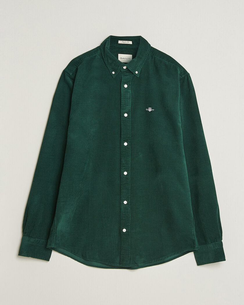 Gant Regular Fit Corduroy Shirt Tartan Green – Vert
