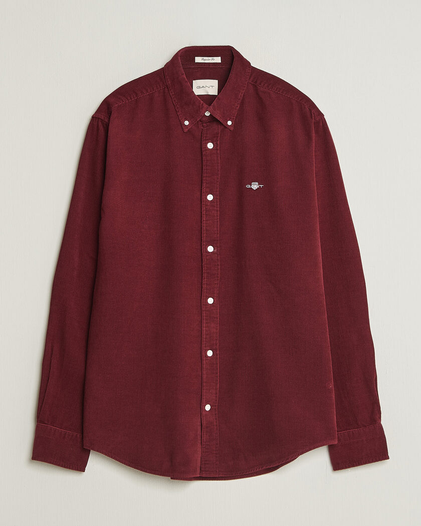 Gant Regular Fit Corduroy Shirt Deep Grape Wine – Rouge