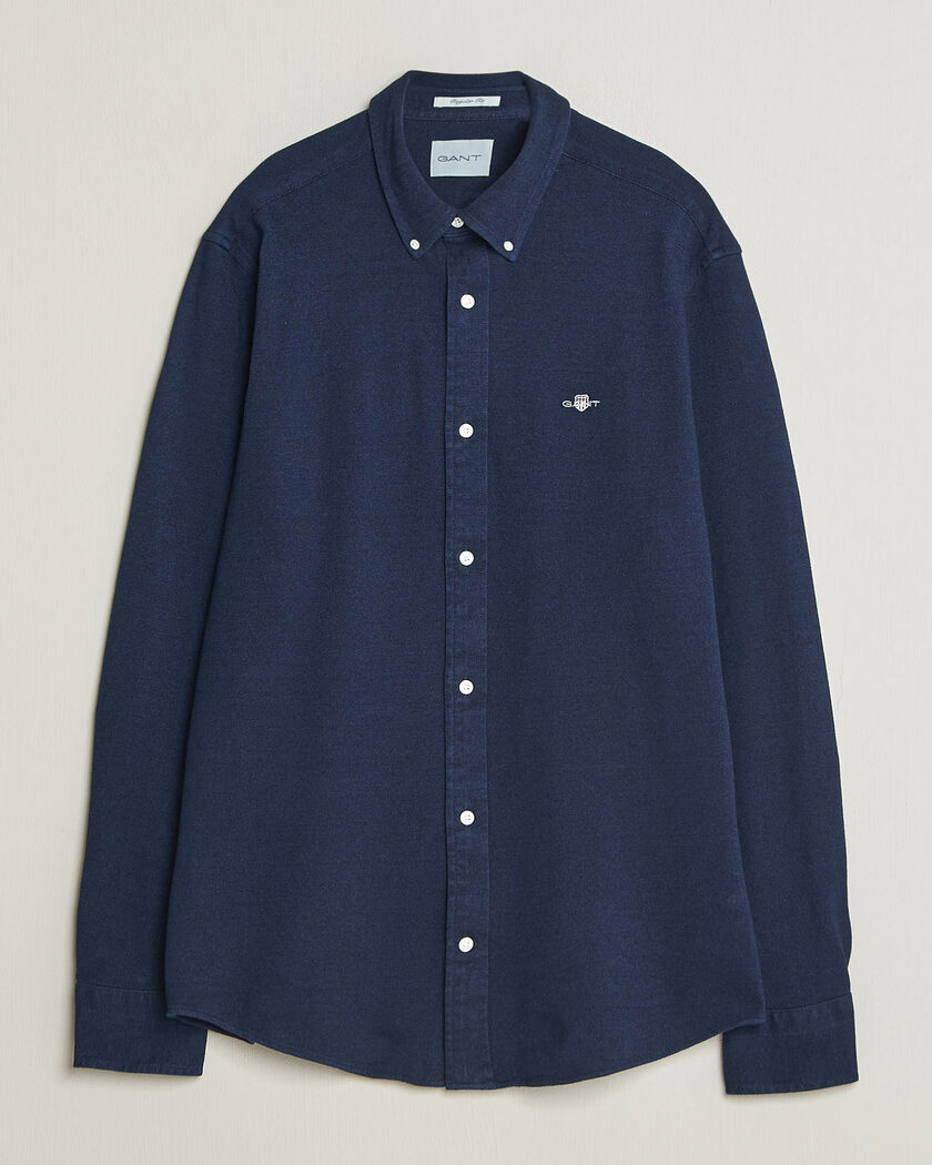 Gant Regular Fit Indigo Jersey Pique Shirt Dark Blue – Bleu