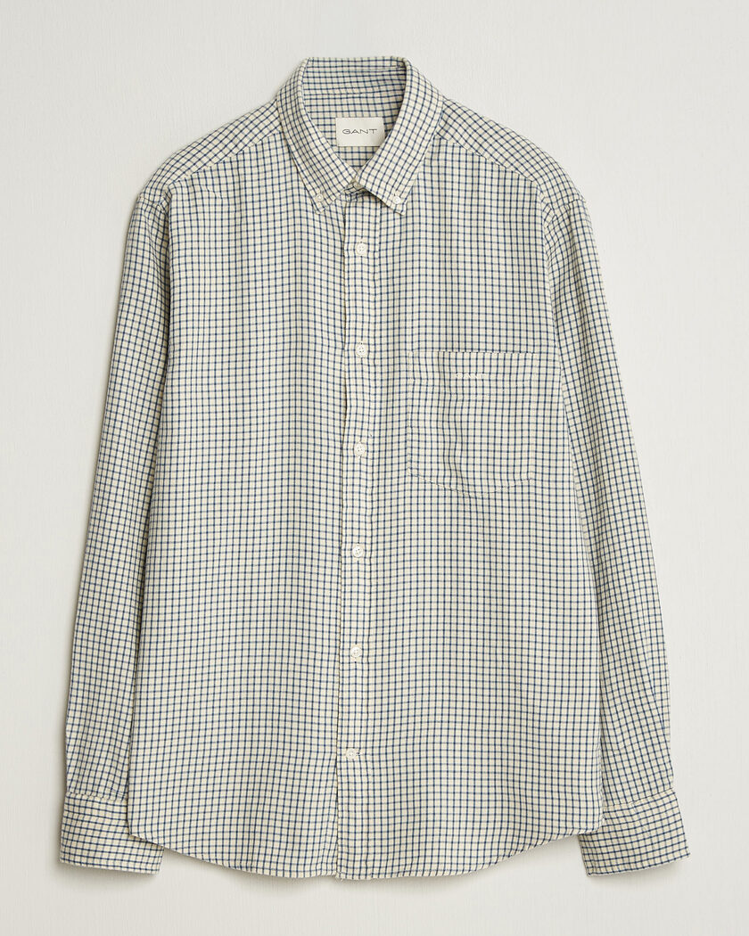 Gant Regular Fit Windblown Flannel Checked Shirt Blue Horizon – Bleu