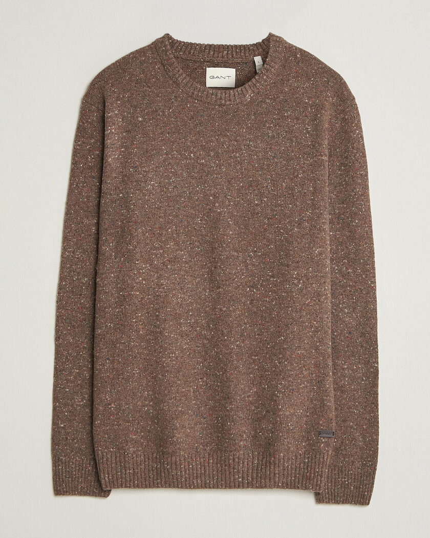 Gant Neps Wool Crew Neck Sweater Faded Taupe – Marron