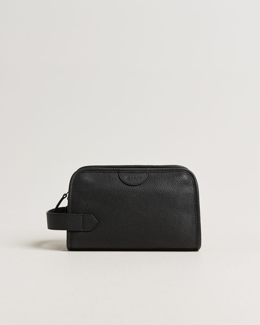 Gant Grained Leather Wash Bag Black – Noir