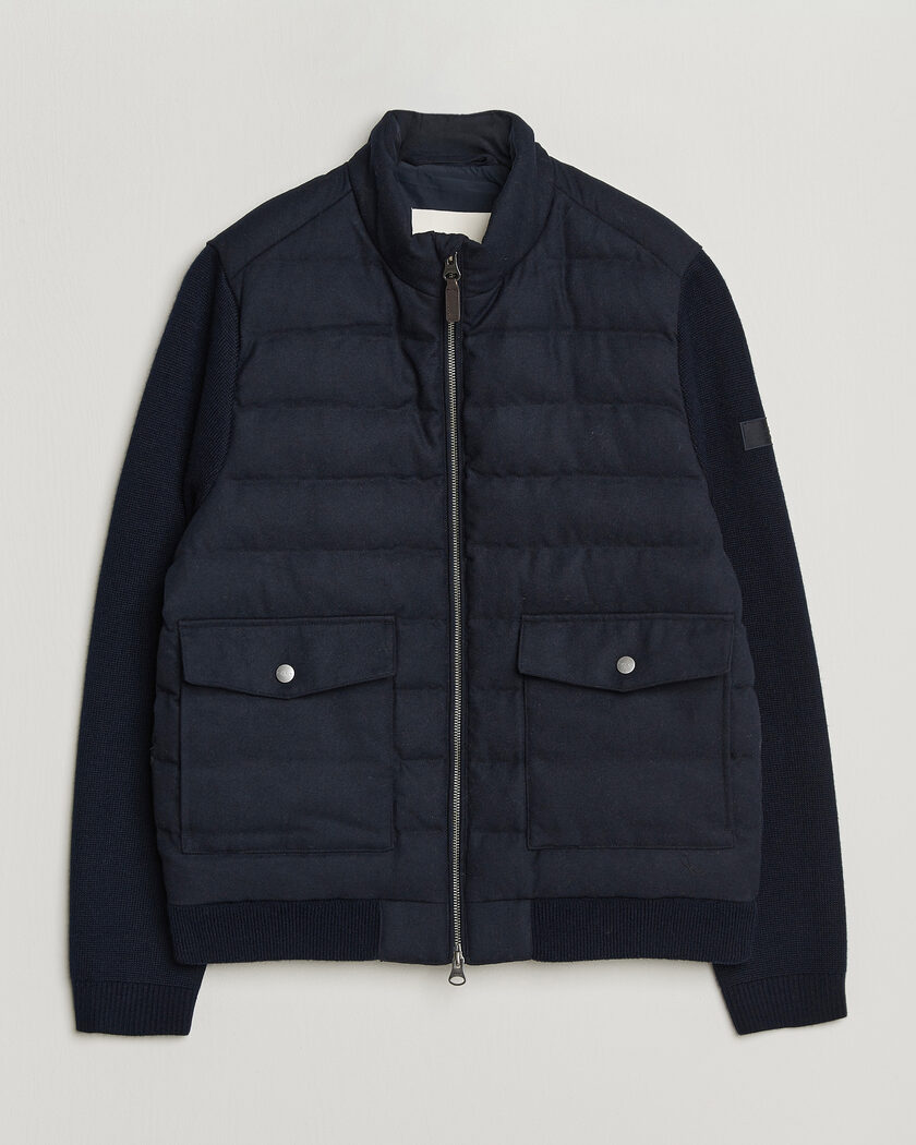 Gant Padded Hybrid Flannel Jacket Evening Blue – Bleu