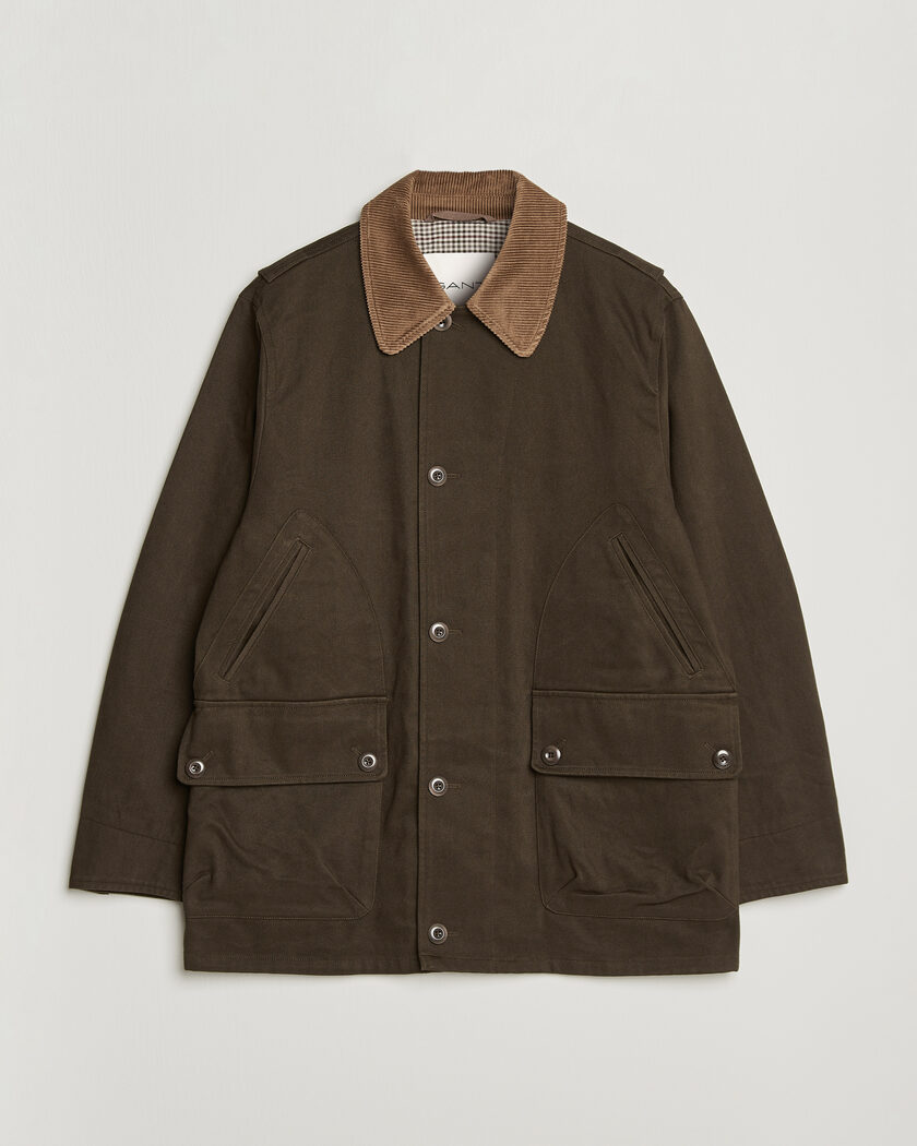 Gant Moleskin Decker Jacket Dark Moss Green – Vert