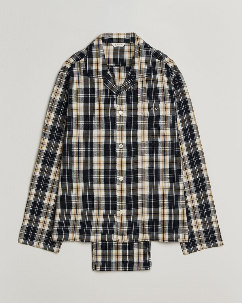 Gant Flannel Checked Pyjama Set Evening Blue – Bleu