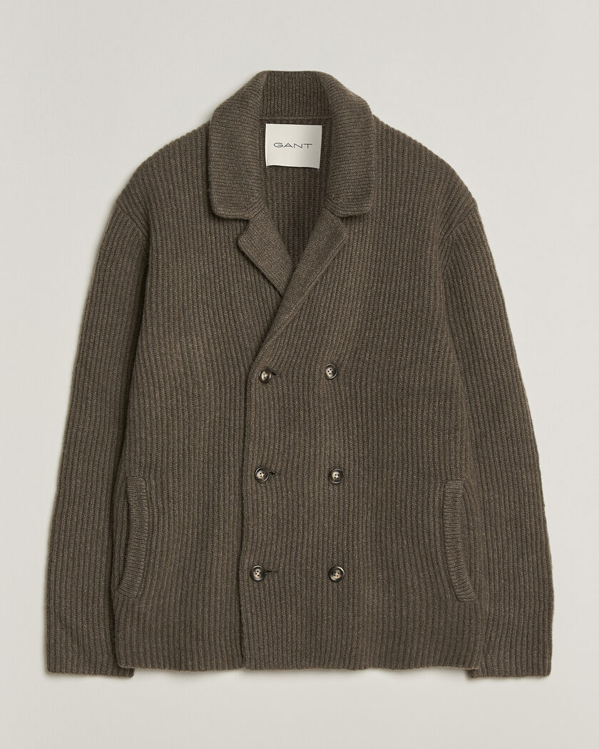 Gant Wool/Yak Knitted Cardigan Faded Taupe – Marron
