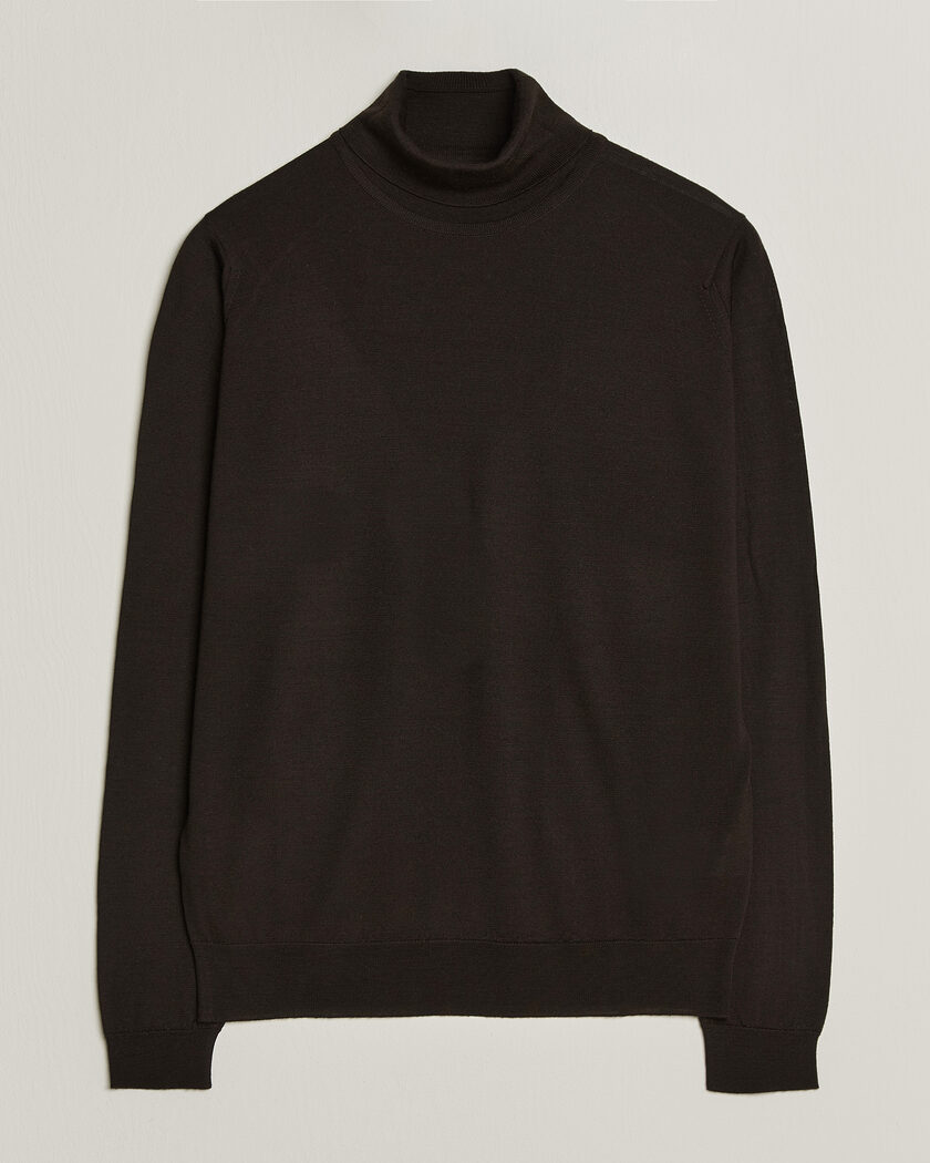John Smedley Cherwell Extra Fine Merino Rollneck Faulkner Brown – Marron