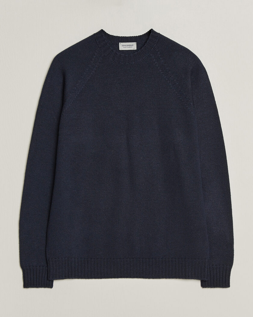 John Smedley Denver Extra Fine Merino Crew Neck Midnight – Bleu