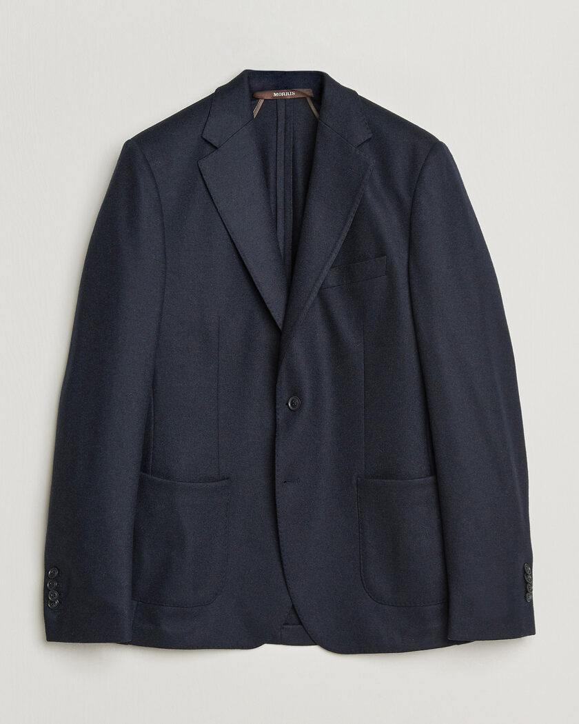 Morris Wool Jersey Blazer Navy – Bleu