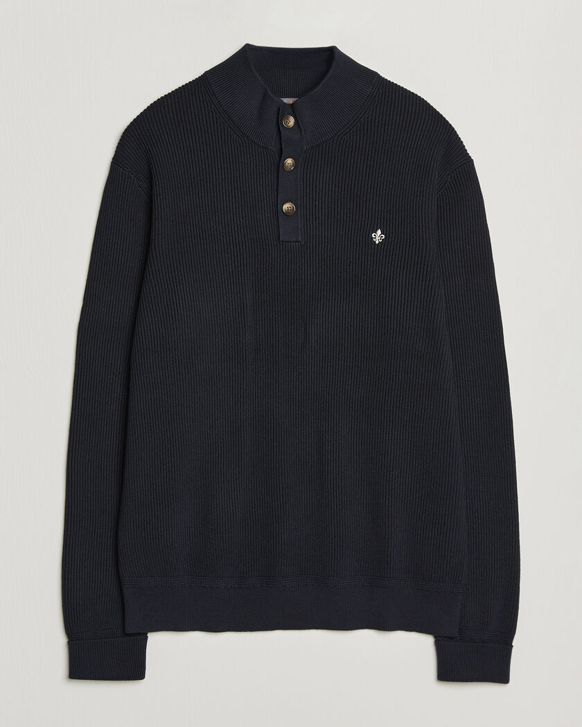 Morris Niall Half Button Sweater Old Blue – Bleu