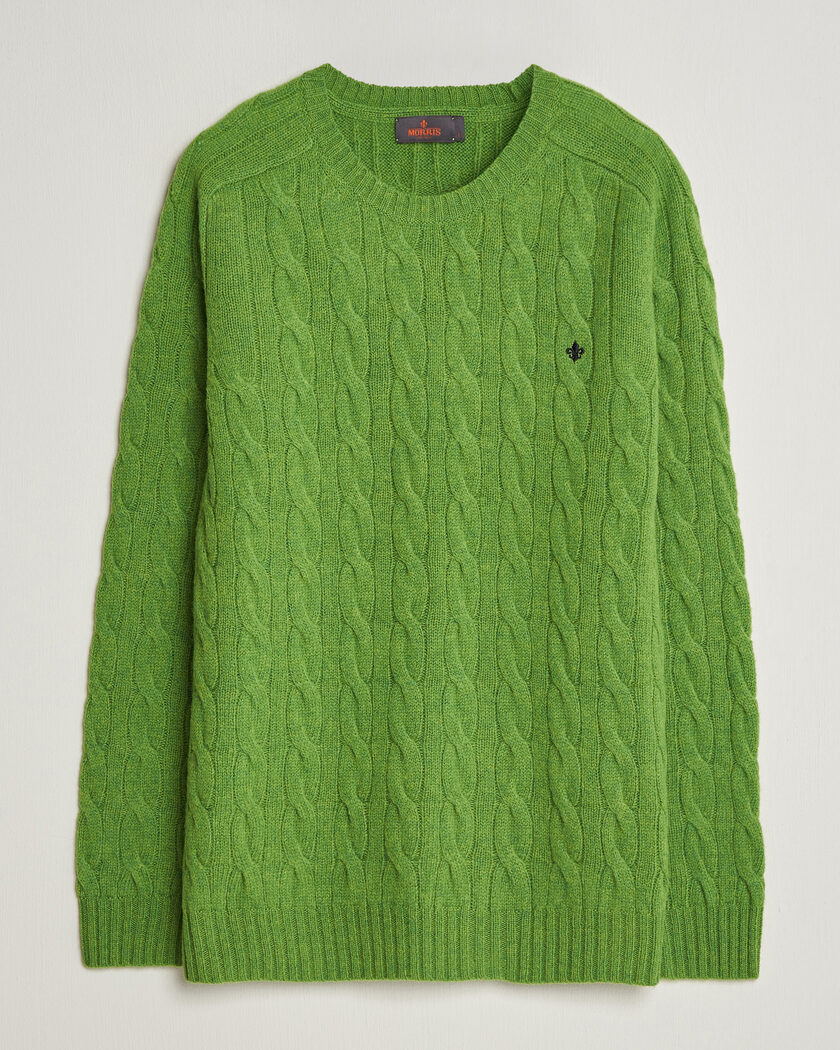 Morris Archard Cable Sweater Green – Vert