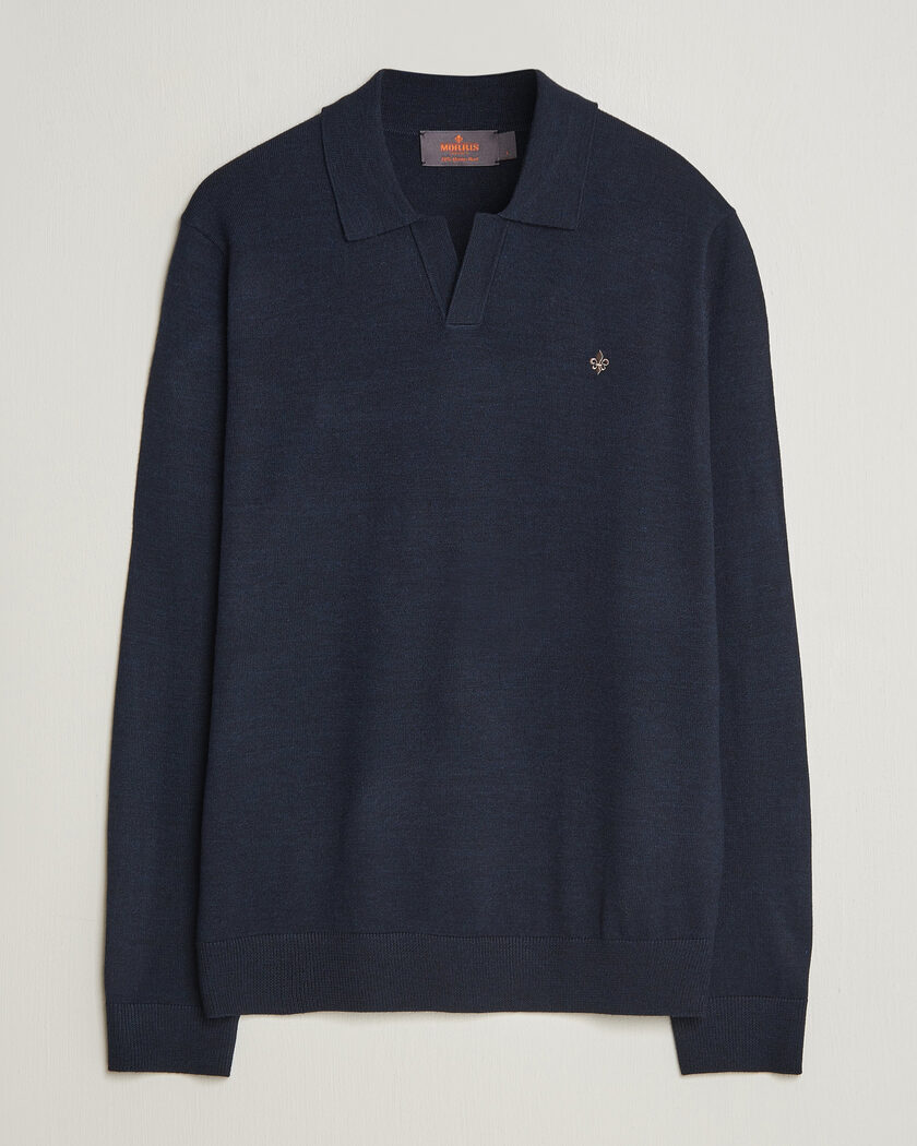 Morris Merino Resort Polo Navy – Bleu