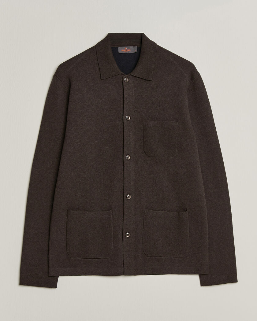Morris Dudley Knitted Overshirt Brown – Marron