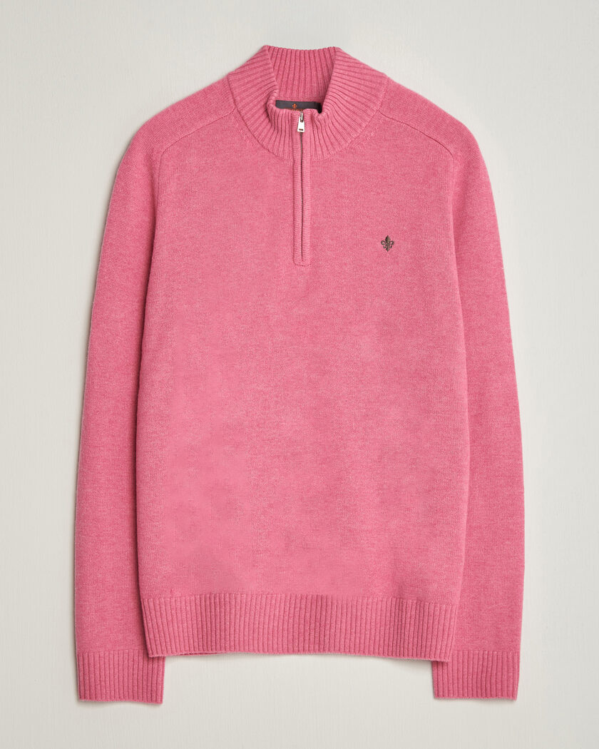 Morris Hertford Lambswool Half Zip Cerise – Rose