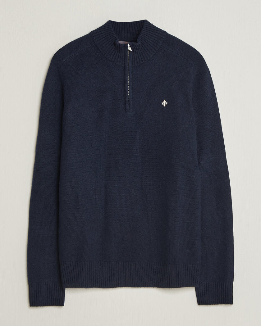 Morris Hertford Lambswool Half Zip Navy – Bleu