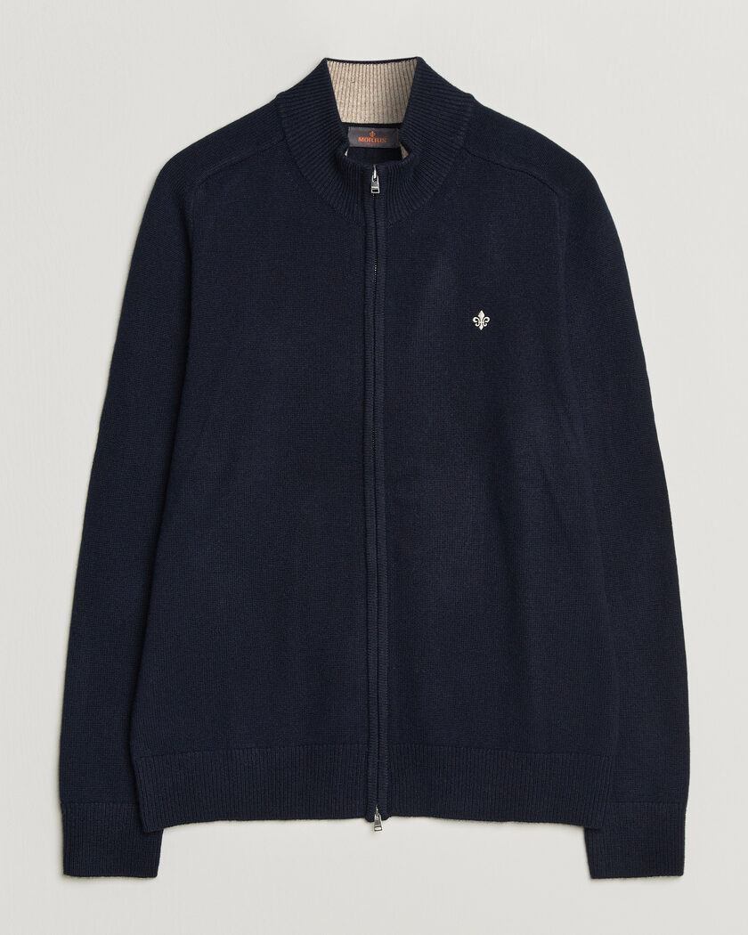 Morris Hertford Zip Cardigan Navy – Bleu