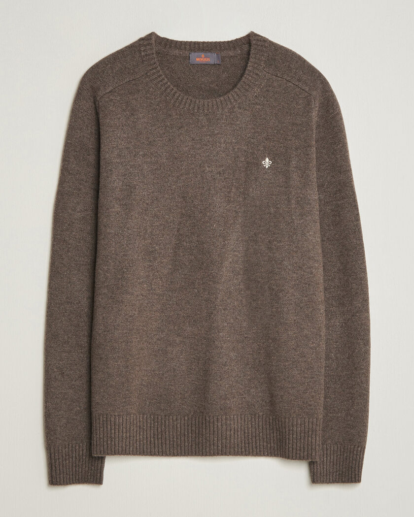 Morris Hertford Lambswool Crew Neck Brown – Marron